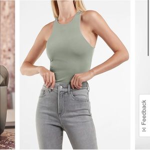 Express Body Contour Collection Compression Brushed Sage Bodysuit